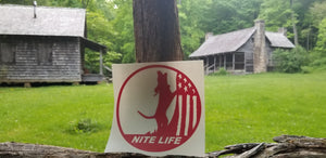 NITE LIFE DECAL RED 6 inch