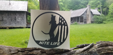 NITE LIFE DECAL BLACK 6 inch