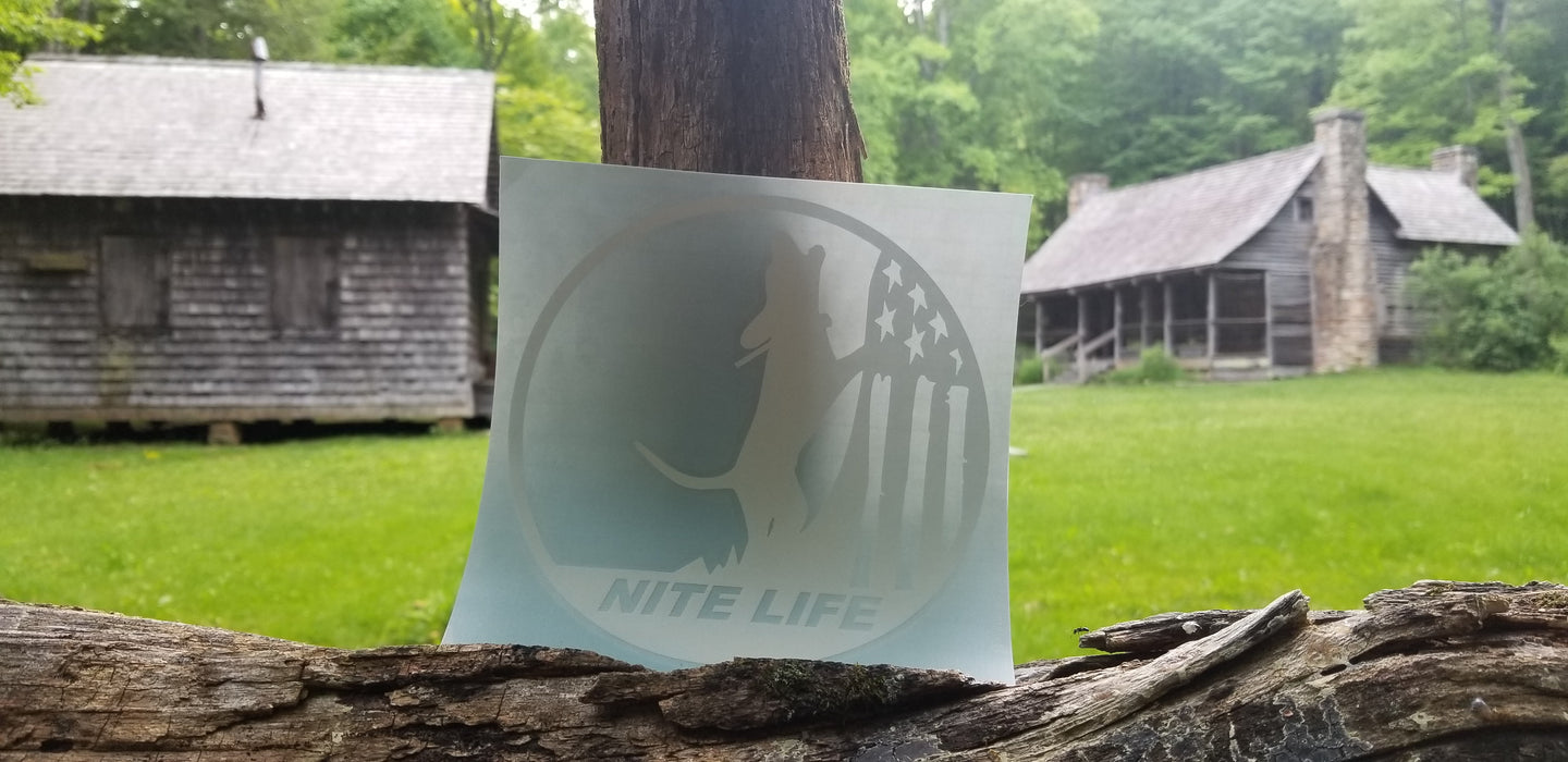 NITE LIFE DECAL WHITE 6 inch