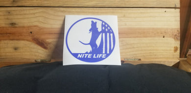 NITE LIFE DECAL BLUE 6 INCH